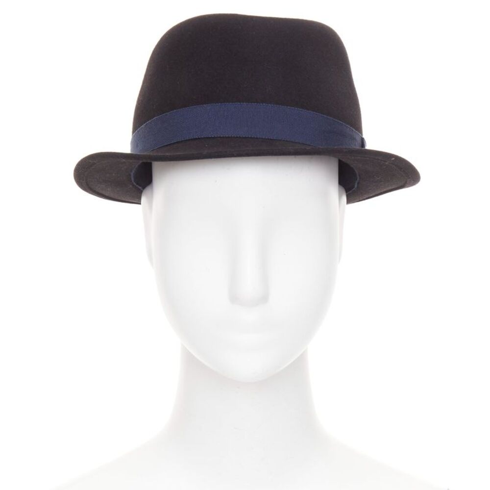 Chanel Rabbit Felt Navy Ribbon Fedora - Picture 3 of 8